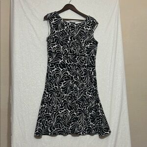 Elegant Black and White Floral Dress